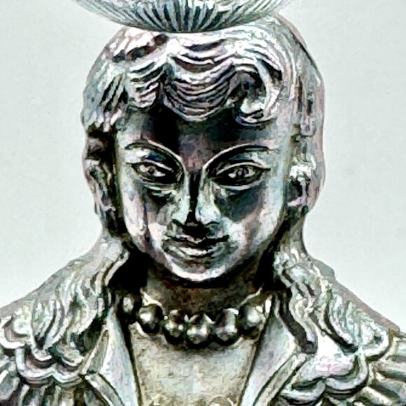 Vtg Silver & Gold Plated Nuremberg Germany Double Toasting Wedding Cup Figurine - Picture 7 of 10